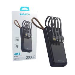 Modorwy 4 in 1 Power Bank MG2114 Built-in Cables 20000mAh Black Modorwy 4 in 1 Power Bank MG2114 Built-in Cables 20000mAh Black